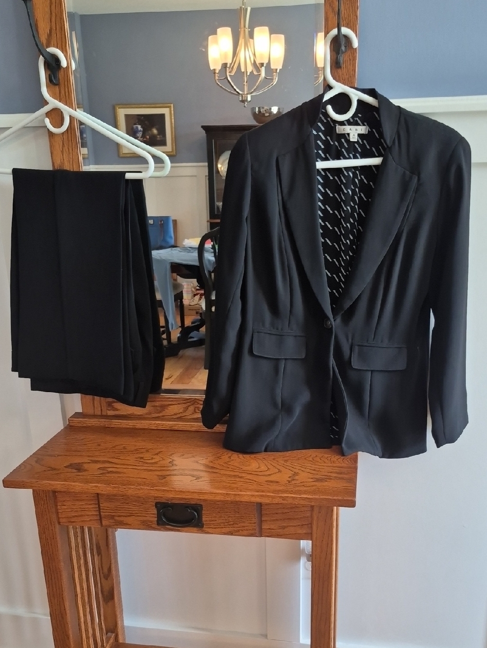 Cabi Womens Black Two-Piece Suit Blazer and Trousers
